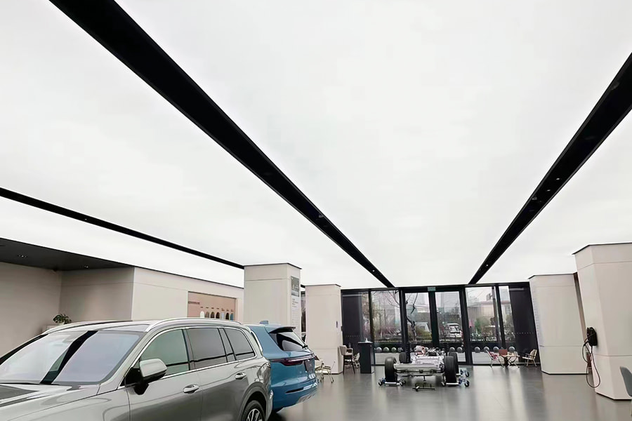Soffitto ignifugo decorativo in fibra di vetro rivestito in silicone