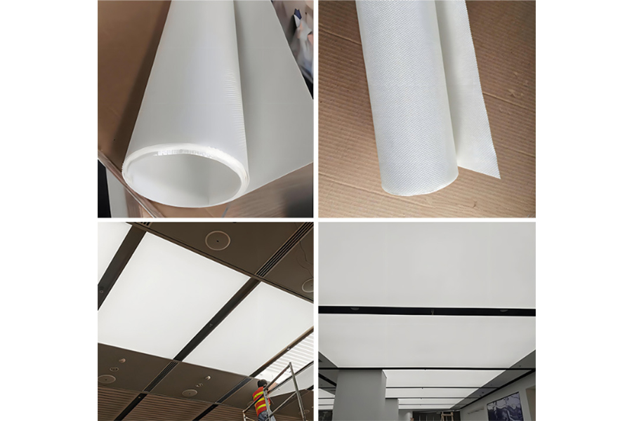 Soffitto ignifugo decorativo in fibra di vetro rivestito in silicone